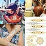Gold Foil Waterproof Temporary Tattoos | Hypoallergenic & Realistic Body Art